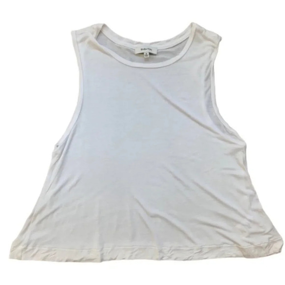 Aritzia Babaton Women's Tank Top Cropped Sleeveless Rayon White Flowy Size XS - Picture 2 of 9